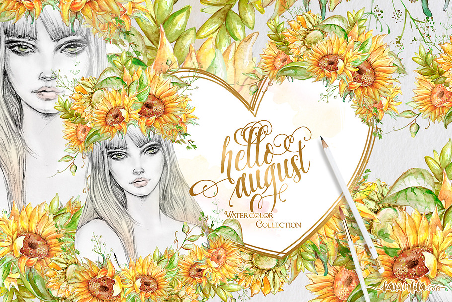 Hello August in Illustrations - product preview 8