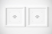 Set of 2 square white frames mockup