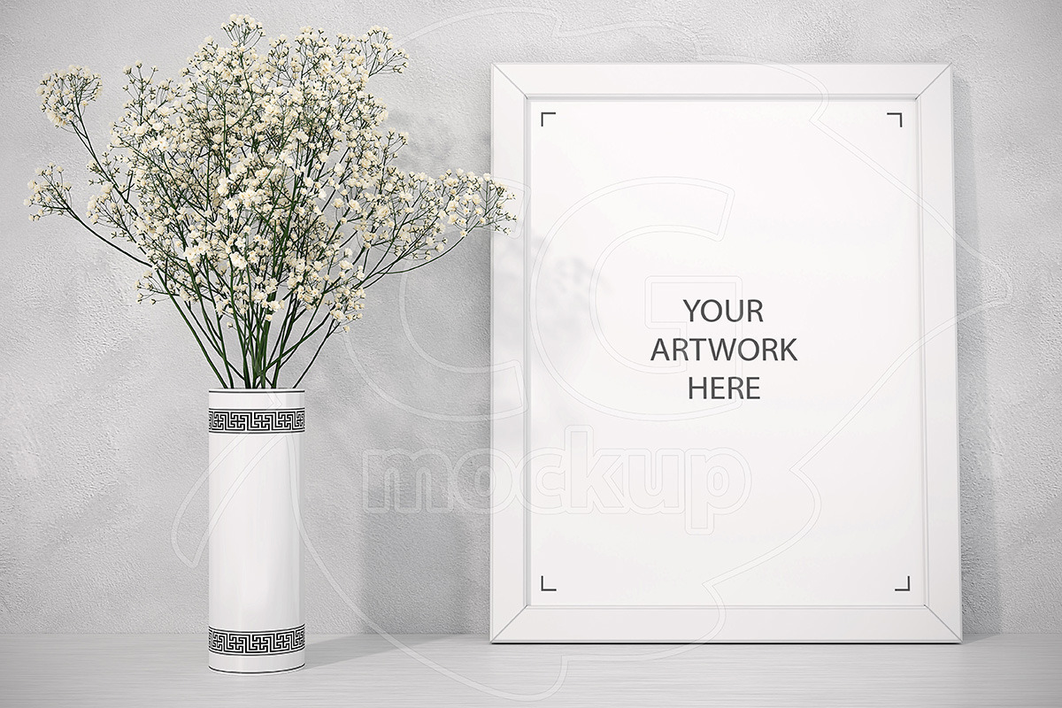 Vertical white frame 8,5x11" mockup in Print Mockups - product preview 8