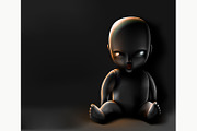 Doll on Dark Background