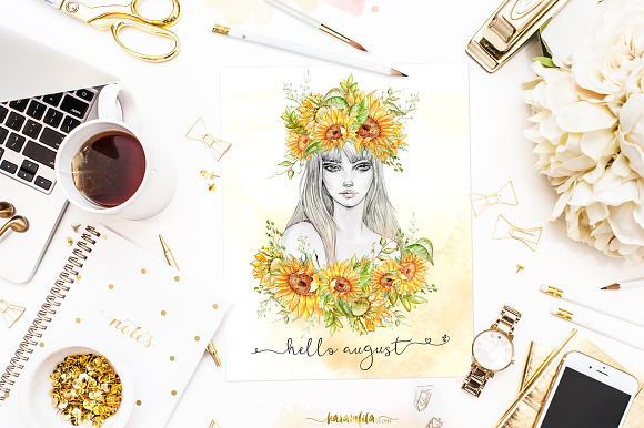 Hello August in Illustrations - product preview 7