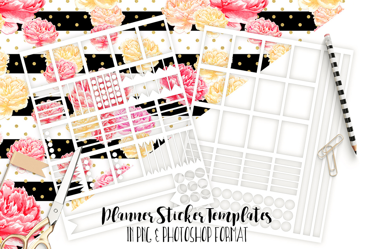 Planner Sticker Templates Photoshop in Templates - product preview 8