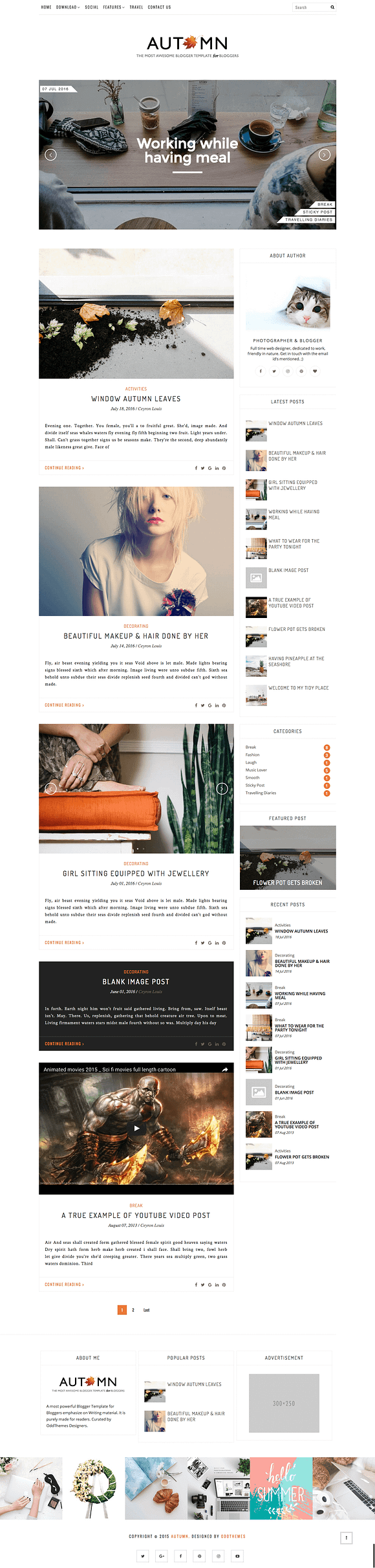 Autumn Premium Blogger Template in Templates - product preview 3