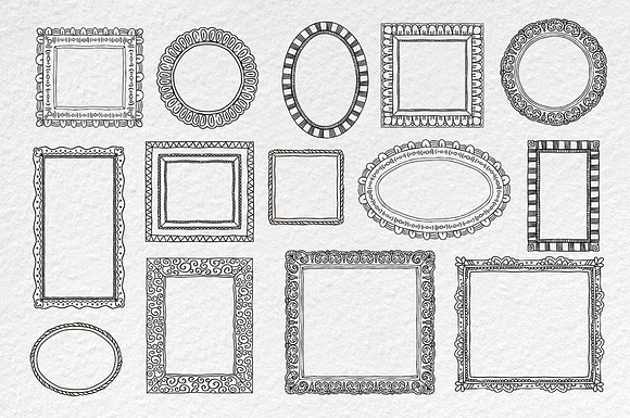 Doodle vector frame brushes in Photoshop Brushes - product preview 1