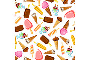 Chocolate fruity ice cream pattern