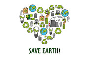 Eco friendly heart icon