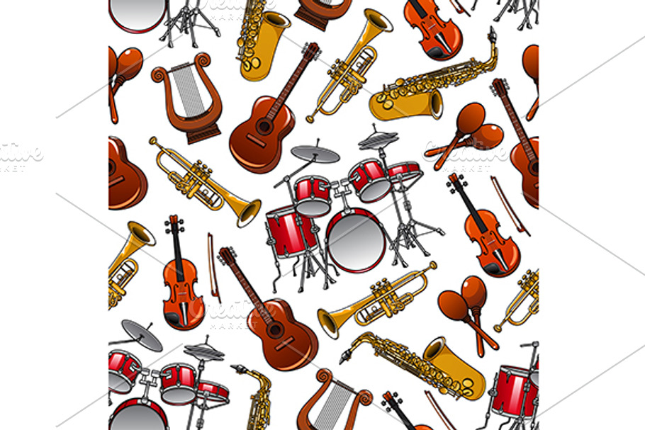 Musical instruments pattern in Patterns - product preview 8