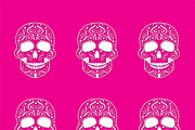 Skull vector pattern pink color