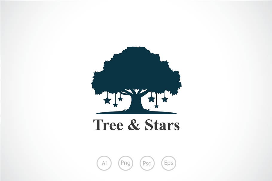 Tree & Stars Logo Template