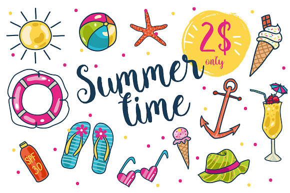 vector summer time icons in Summer Icons - product preview 1