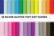 Silver Glitter Tiny Dot Papers