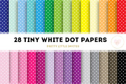 White Tiny Dot Digital Papers