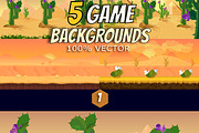 5 Desert Game Backgrounds Set