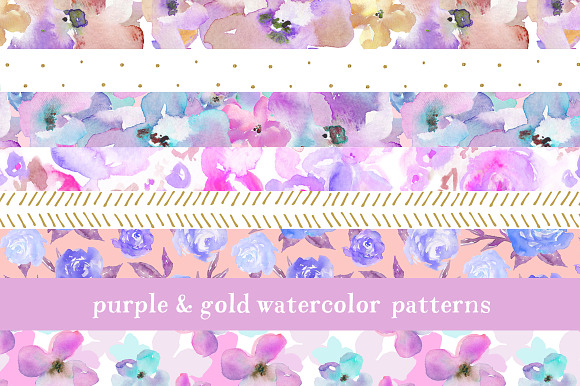 Floral Watercolor Patterns in Illustrations - product preview 2