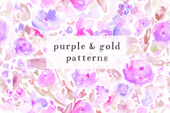 Floral Watercolor Patterns in Illustrations - product preview 3