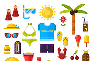 Summer symbols vector icons