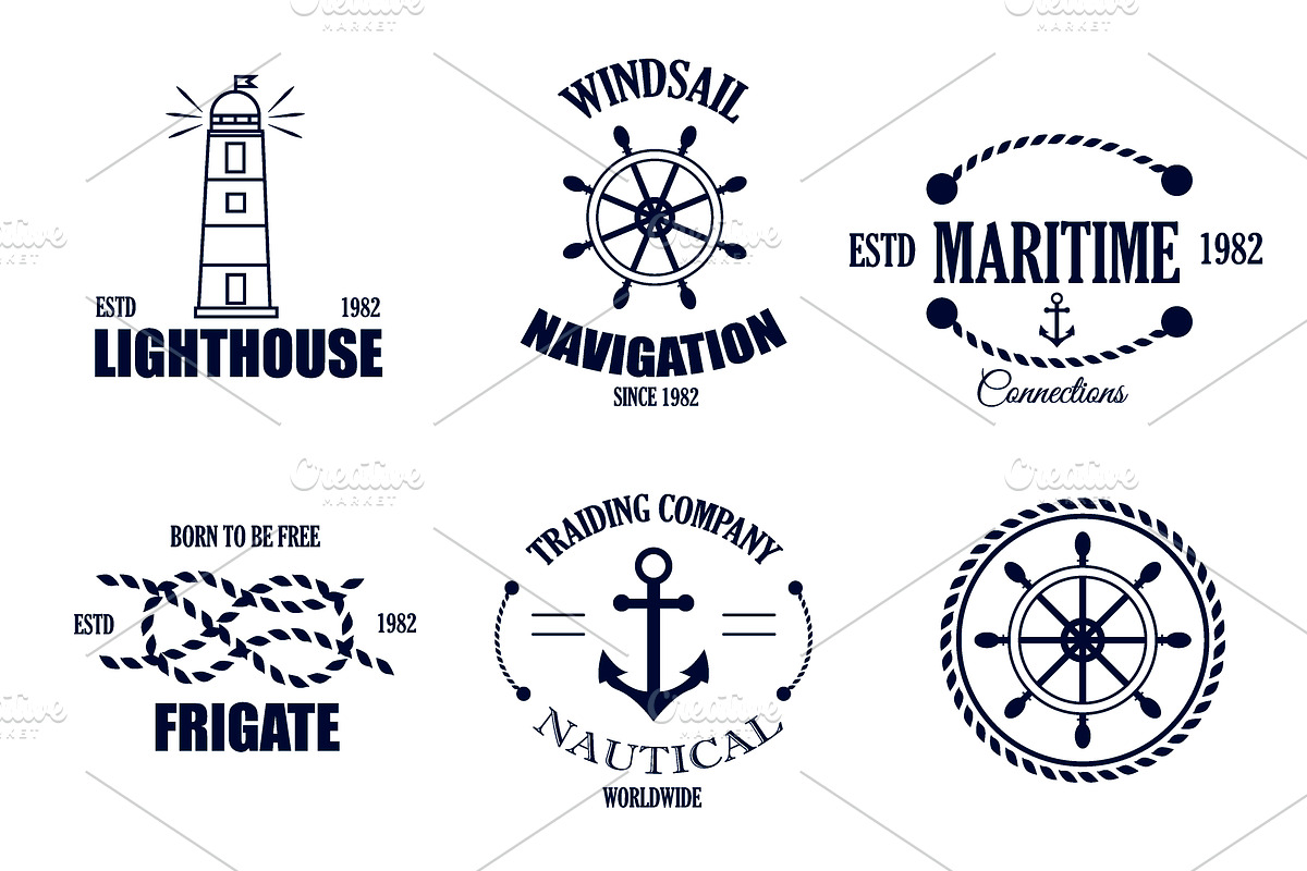 Nautical badges vector in Illustrations - product preview 8