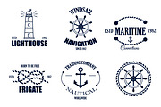 Nautical badges vector