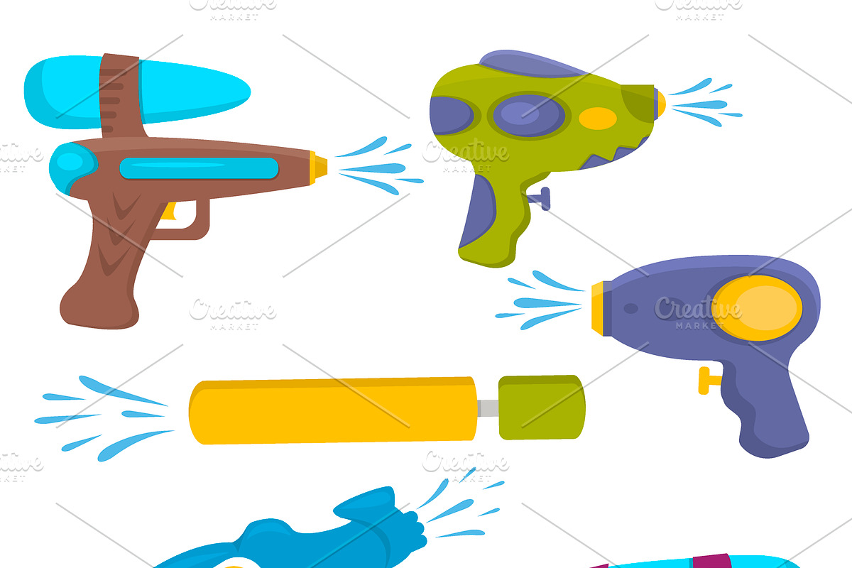 Water gun songkran festival vector in Illustrations - product preview 8