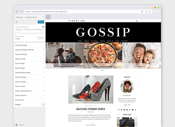 Fashion WordPress Theme "Gossip" in WordPress Blog Themes - product preview 1