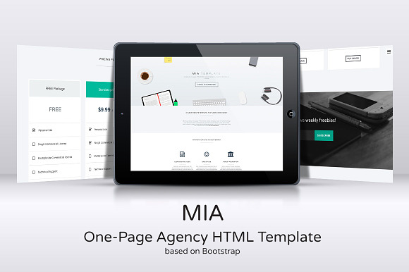 MIA One-Page Agency HTML Template in Bootstrap Themes - product preview 1