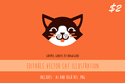 Editable Vector Cat Illustration