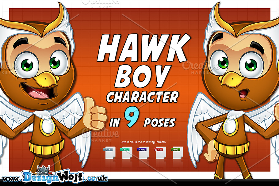 Hawk Boy - In 9 Poses
