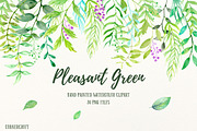 Watercolor Clipart Pleasant Green