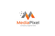 Media Pixel Letter M Logo