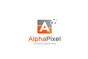 Alpha Pixel Letter A Logo