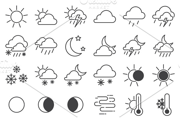 Set of weather icons vector