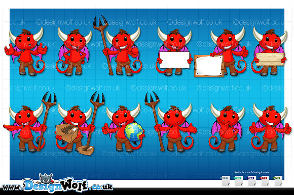 Devil Character - In 12 Poses in Illustrations - product preview 2