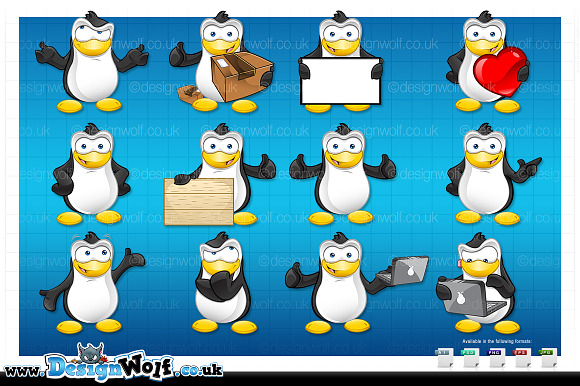 Penguin Character - In 12 Poses in Illustrations - product preview 1