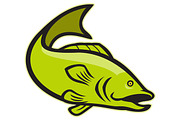 Largemouth Bass Jumping Cartoon