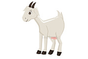 Cute cartoon goat, vector+jpg