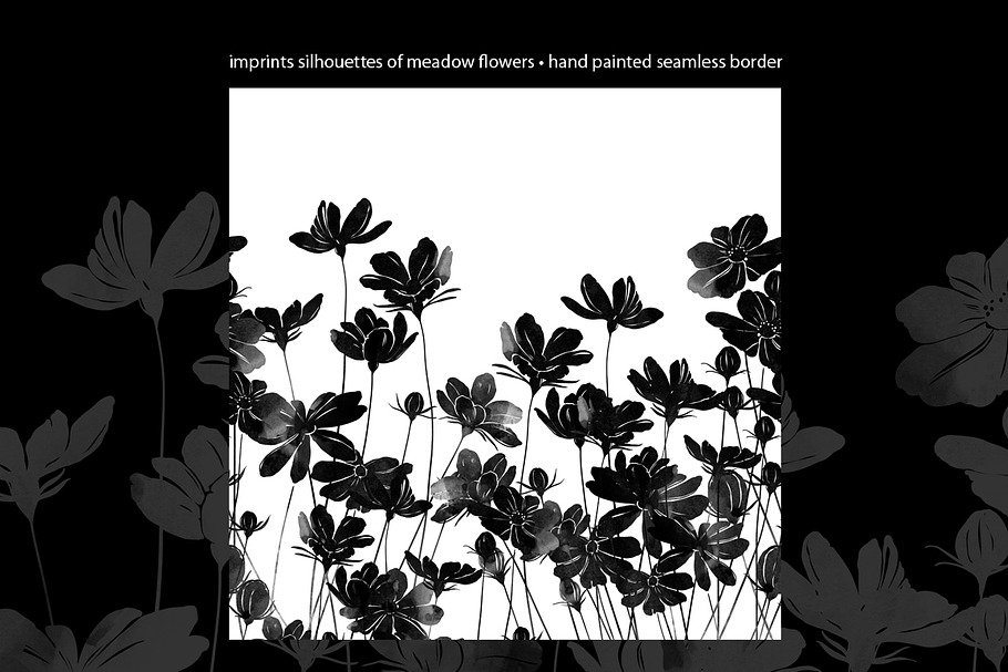 silhouettes of meadow flowers in Illustrations - product preview 8