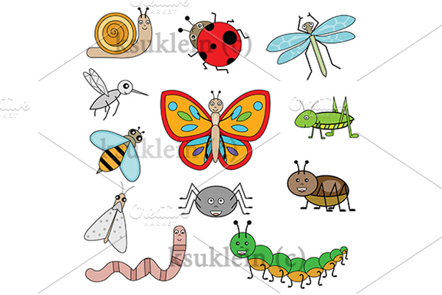 Cartoon Insects. vector+jpg in Illustrations - product preview 8