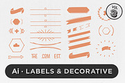 Labels & Decorative Vectors Vol.3