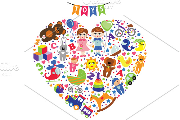 Children toys icons in Graphics - product preview 3