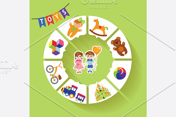 Children toys icons in Graphics - product preview 4