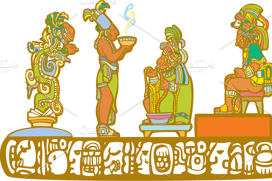 Mayan Priests in Illustrations - product preview 8