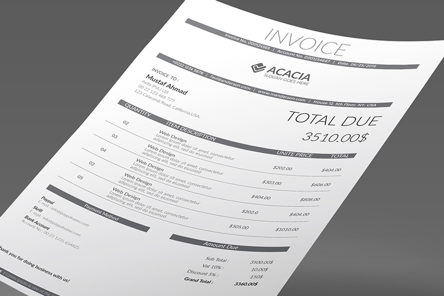 Line Invoices in Stationery Templates - product preview 8
