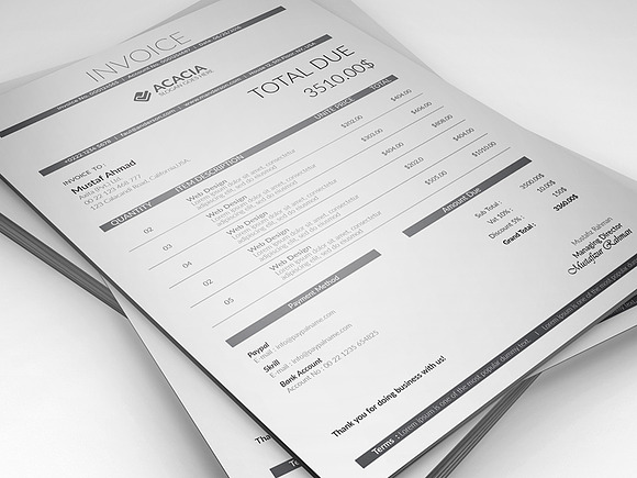 Line Invoices in Stationery Templates - product preview 2
