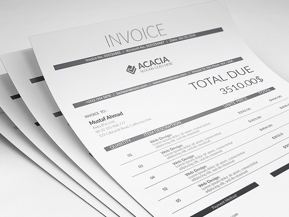 Line Invoices in Stationery Templates - product preview 3