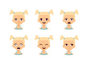 Girl emotions face vector