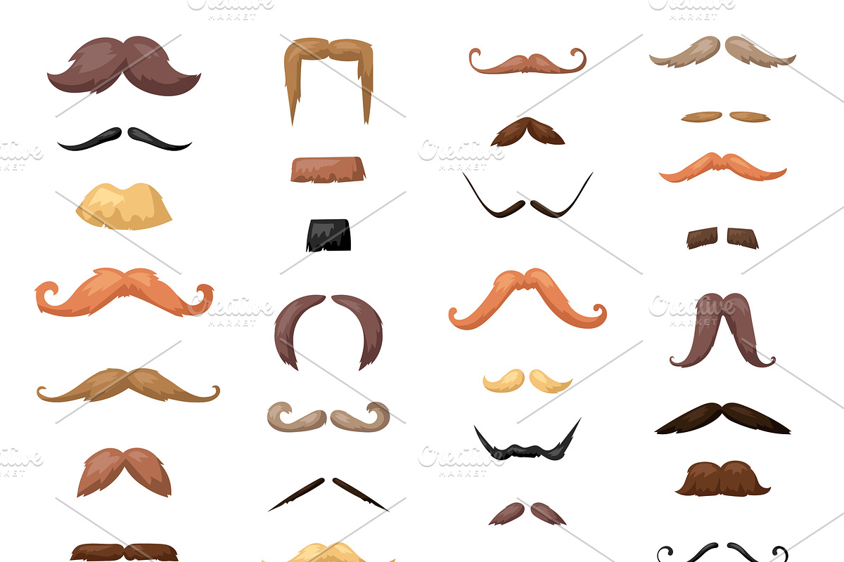 Huge set of vector mustache in Illustrations - product preview 8