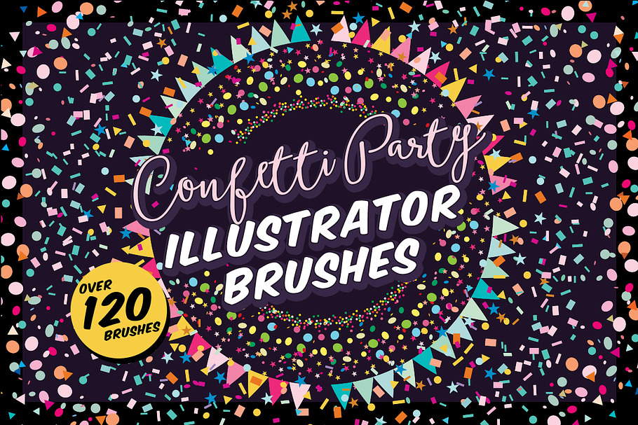 Confetti Party Illustrator Brushes in Photoshop Brushes - product preview 8