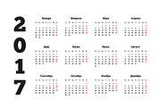 Set of simple calendars in russian