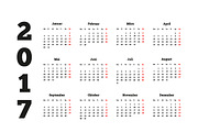 Set of simple calendars in german