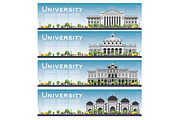 Set of university study banners